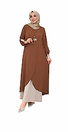 Ayşe  Akay Elbise -Kahverengi