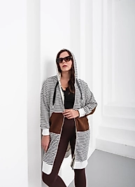 şerit detaylı iki iplik oversize kumaş kap