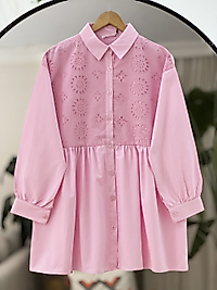 Poplin Gömlek -Toz Pembe