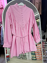 Kat Detaylı Gömlek -toz Pembe