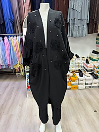 MEHRA Uzun çiçekli kimono takım - Siyah