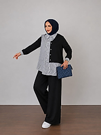 Garny Shirt Twist Muadil İkili Takım – Siyah